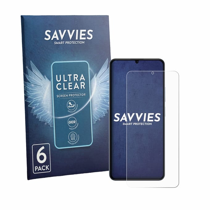 Savvies - Screenprotector voor realme Note 80 - Folie Beschermfolie transparant 6 Stuks