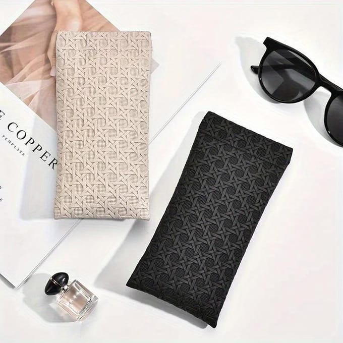 Étui à lunettes de soleil portable à fermeture à pression - Étui à lunettes de soleil en cuir souple, facile à utiliser noir