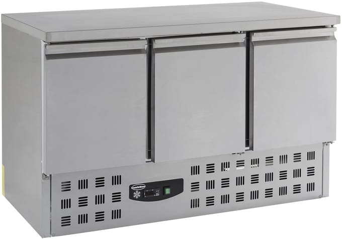 Combisteel Koelwerkbank - 400L - 3 Deuren 1/1 GN - +2°C/+8°C - Statisch + Ventilator - 1365x700x875mm