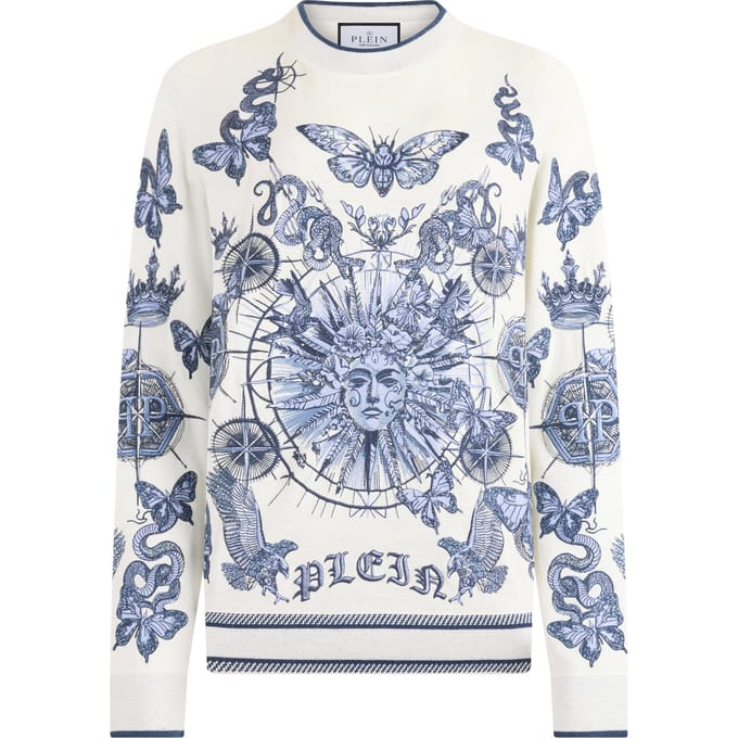 Round Neck Pullover Butterfly Tattoo