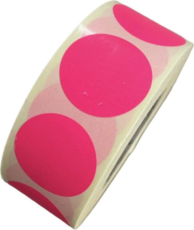 Etiketten Rond Fuchsia Roze Blanco 27 mm