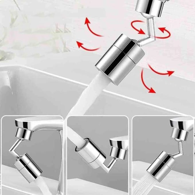 Set van 2 universele spatwaterfilterkranen - 720° rotatie - 4-laags gaasfilter zilver