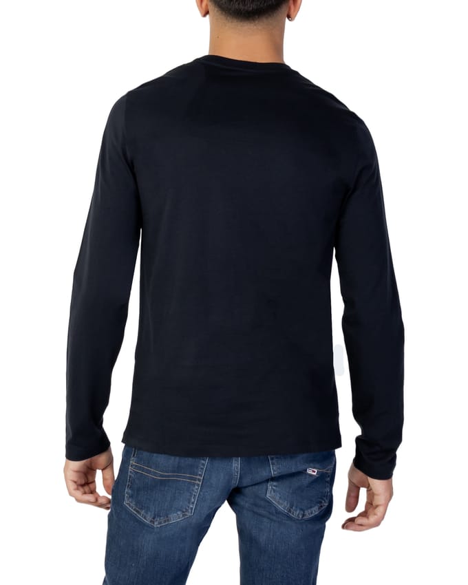 AX Logo Long Sleeve Crew Neck Tee - Blue Sweaters