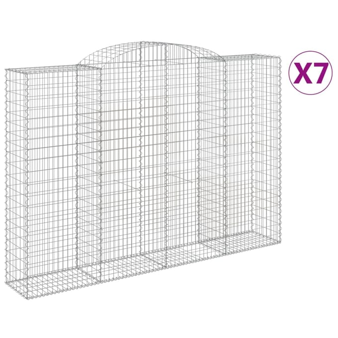 vidaXL - Schanskorven - 7 - st - gewelfd - 300x50x200/220 - cm - ijzer