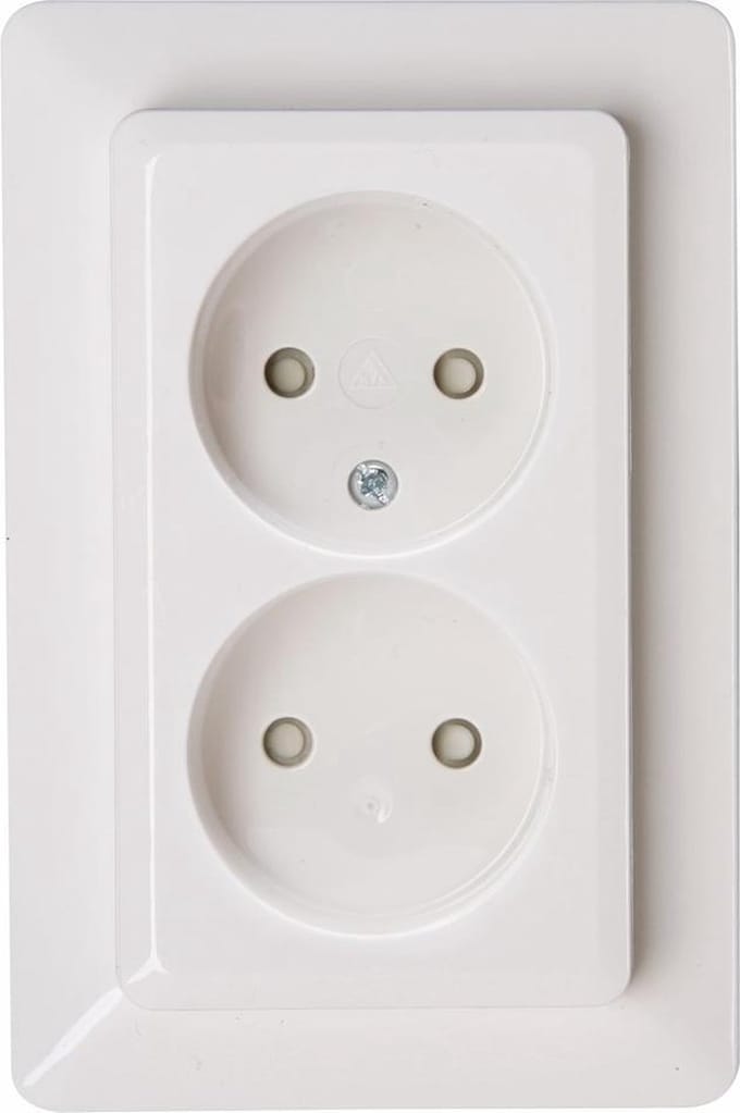 Kopp Milano – Dubbele wandcontactdoos inbouw ongeaard (wit)