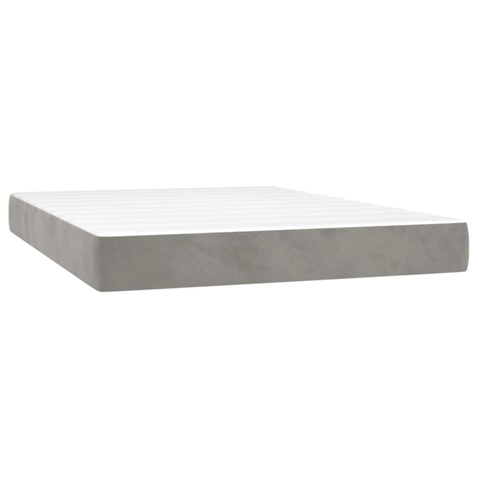 vidaXL - Pocketveringmatras - medium - full - 137x190x20 - cm - fluweel - lichtgrijs