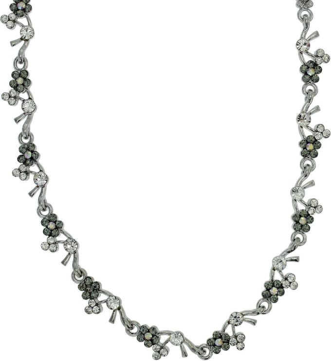 Behave - Ketting met bloemetjes van steentjes - 38 cm