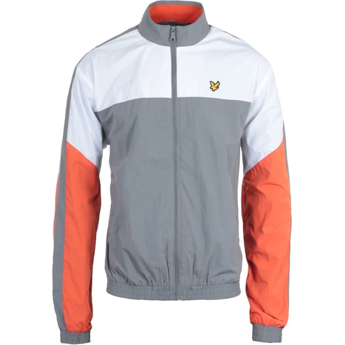 Lyle & Scott halfgrijs gemêleerd trainingsjack met meerdere panelen en ritssluiting