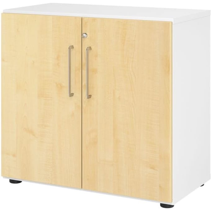 Kasten Breno, 2 OH, afsluitbaar, 28 kg per plank, B 800 x D 420 x H 748 mm, wit/mapulier