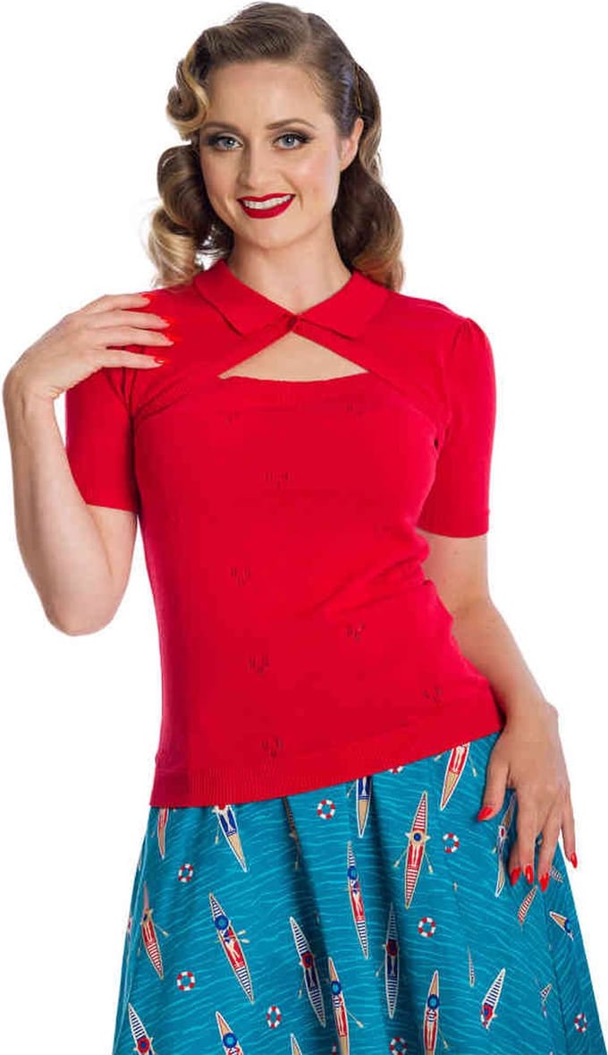 Banned - BETH KNIT Top - S - Rood