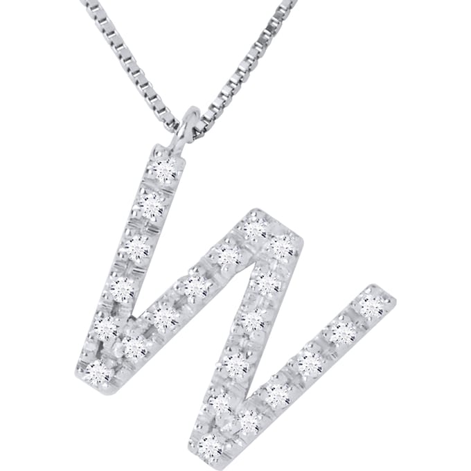 Collar ABC Diamonds 0,12 Cts letter "W" White Gold 18k