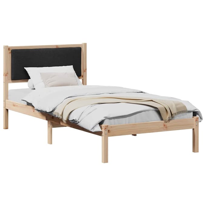 vidaXL - Bedframe - met - hoofdeinde - Zwart - 100 - x - 200 - cm - Massief - grenenhout