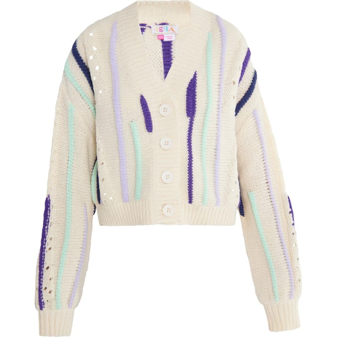 IZIA Vest Dames Wol Wit Veelkleurig