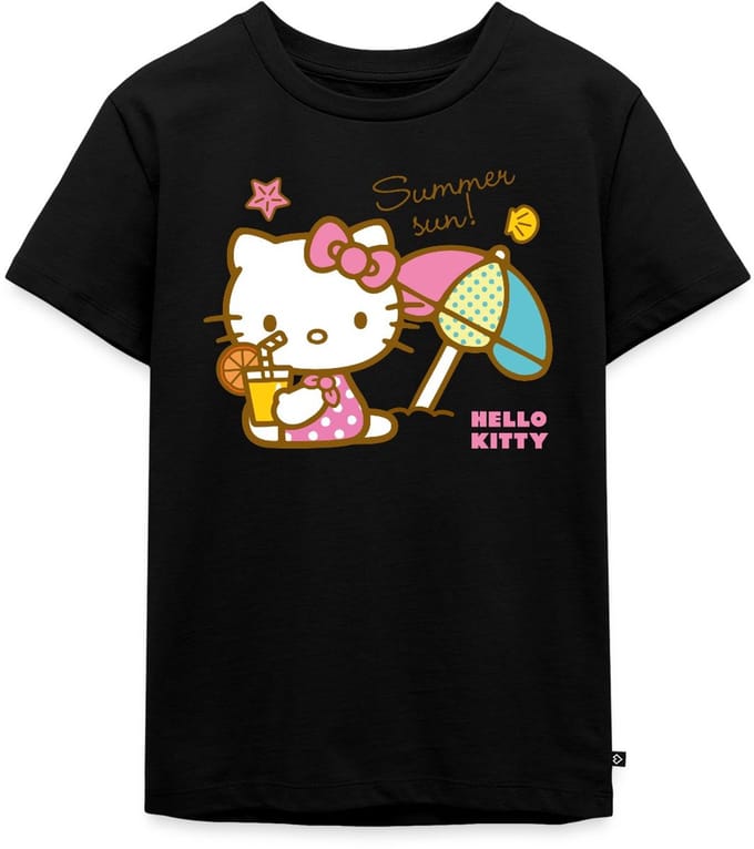 Hello Kitty Op Het Strand Onder Een Zonnescherm Premium T Shirt Kinderen