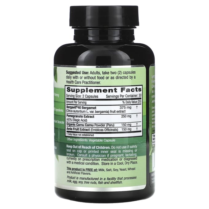 Emerald Laboratories, Bergamote+, 60 Capsules Végétales