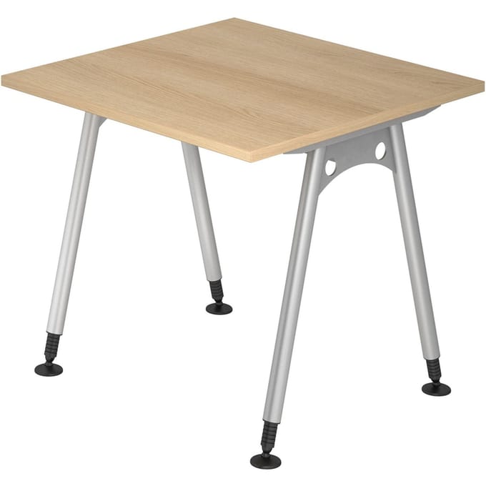 ATOS 8 S | Bureau - 80 x 80 Eiken Tafelhoogte I In hoogte verstelbaar