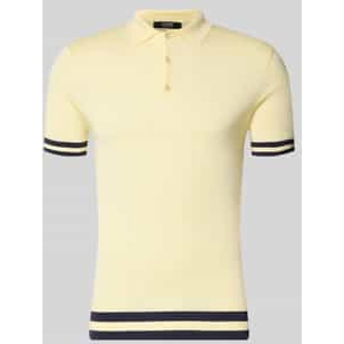 Slim fit Poloshirt van Mix van lyocell en zijde