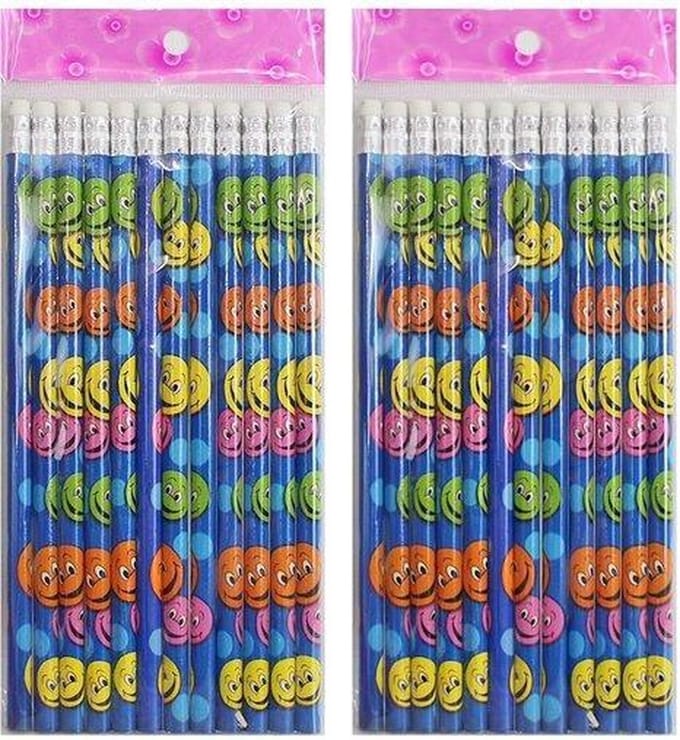 Smiley Potlood met Gum | Potloden 24 stuks