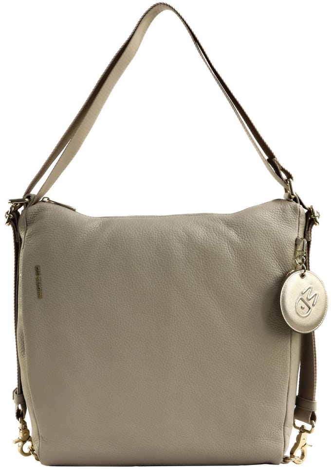 MANDARINA DUCK Leren schoudertas rugzak Mellow Leather Shoulderbag Cocoon Lichtgrijs