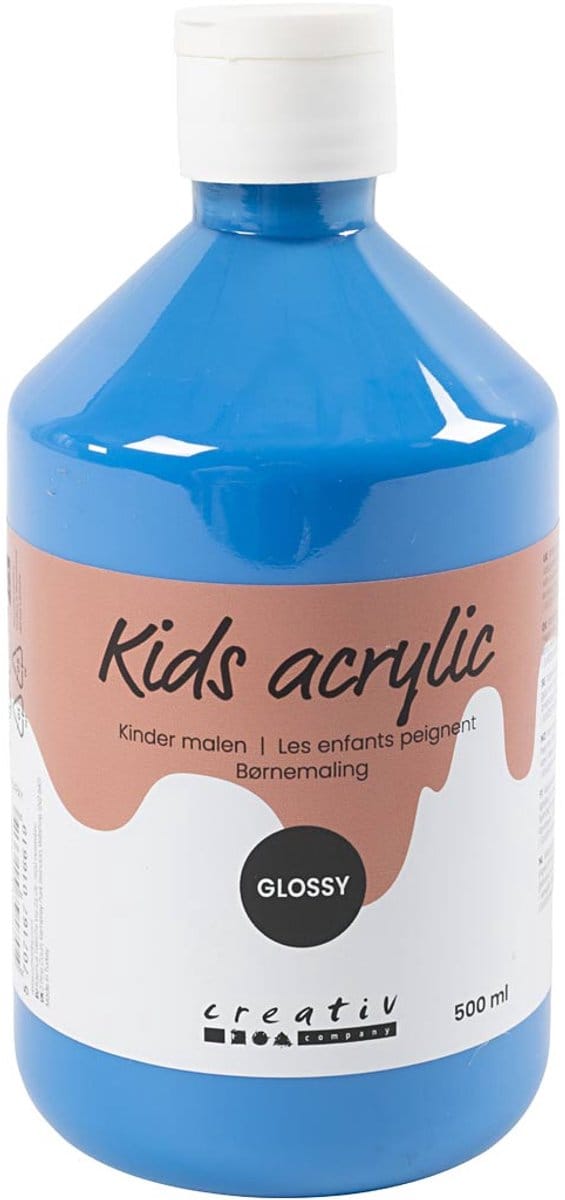 Acrylverf Glossy, primair blauw, 500 ml/ 1 fles