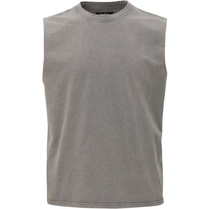 Forplay Tanktop - Washed Open Edge Tank Top - S tot XXL - voor Mannen - grijs