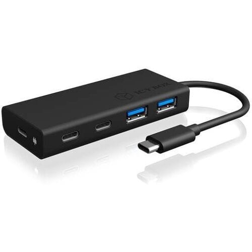 ICY BOX IB-HUB1426-CPD, USB 3.0 Type-C® Hub zu 2x Type-C® und 2x Type-A USB Anschlüssen 60511 USB-hub 4 poorten USB-A USB 3.0 5 GBit/s Met USB-C...