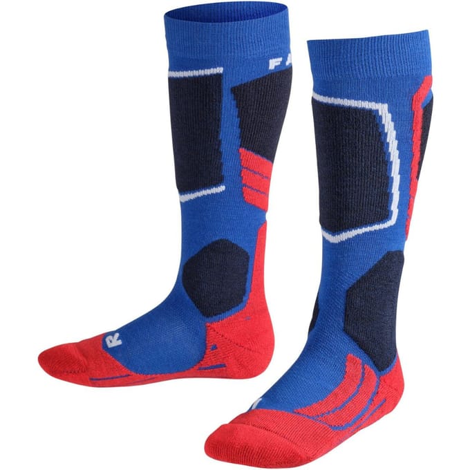 FALKE SK2 warm dik wol functioneel materiaal skisokken kinderen blauw - maat 31-34