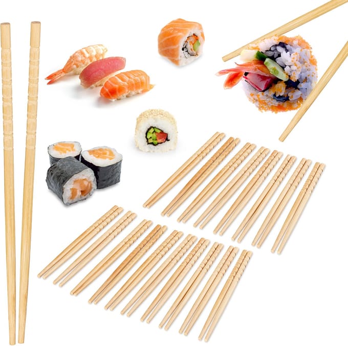 20 paar bamboe eetstokjes - chopsticks - herbruikbaar - 24 cm lang