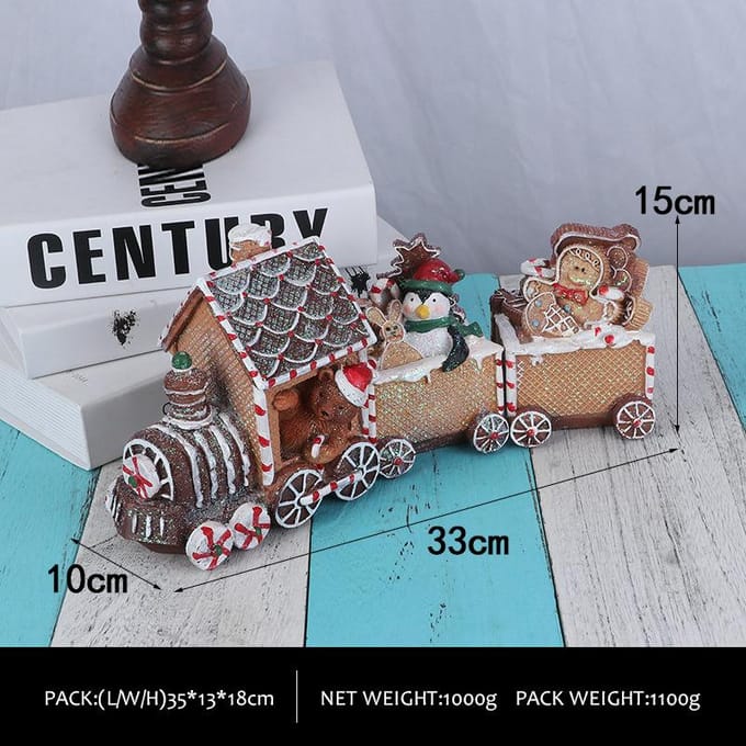 Trein Kerstversiering Ornament Kerstdag Cadeau Peperkoekmannetje Kerstman Beer Knutselen gray