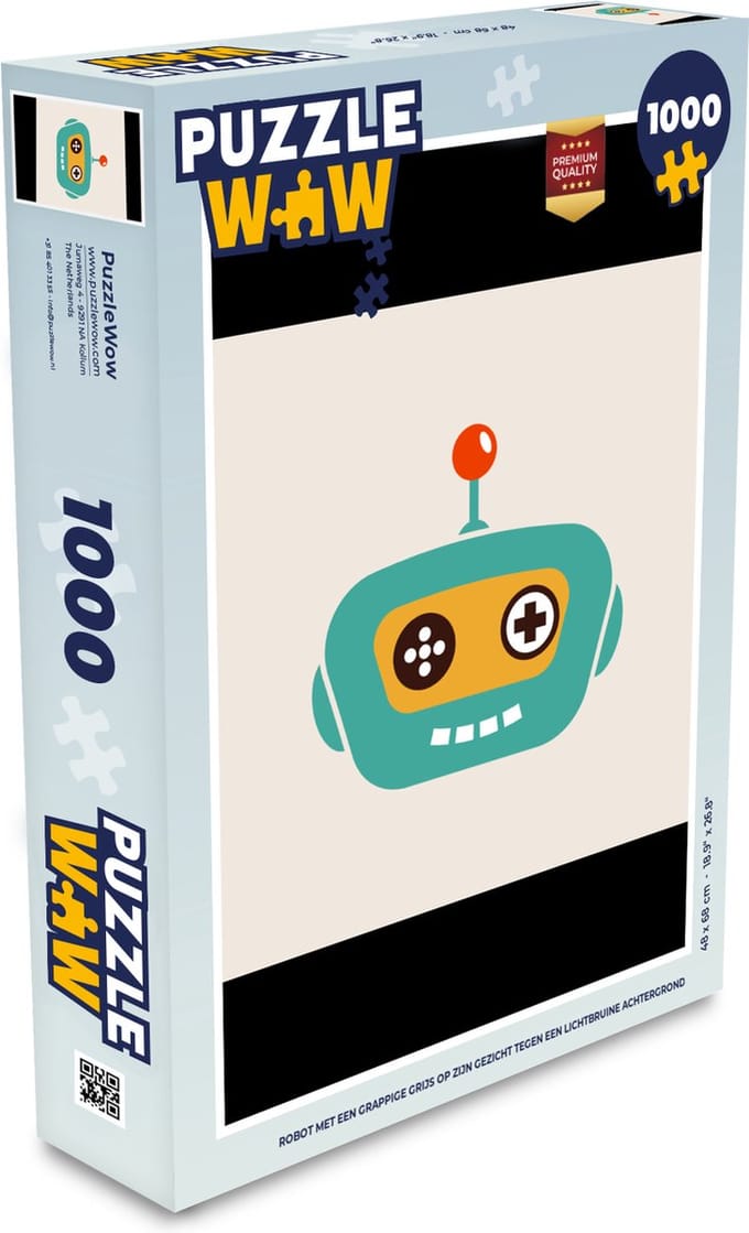 Puzzel Robot - Gezicht - Antenne - Technologie - Jongen - Kind - Legpuzzel - Puzzel 1000 stukjes volwassenen