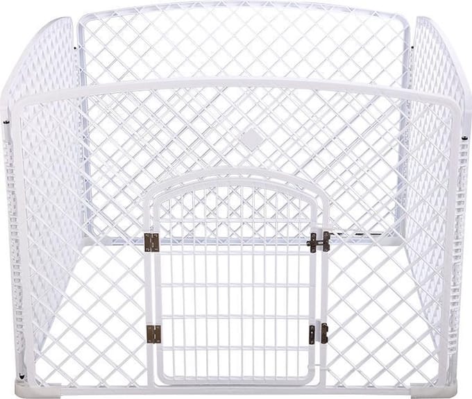 Topmast puppyren playpen |  Kunststof | Wit 100 * 100 * 75 cm hoog