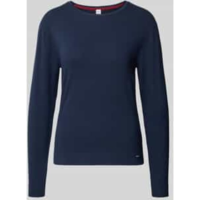 Shirt met lange mouwen en geribde ronde hals