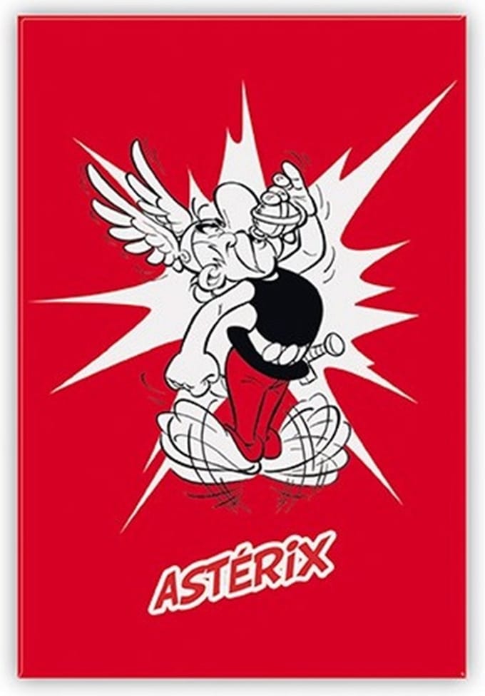 Magneet Asterix en Obelix met powerdrank - 8 x 5,5 cm