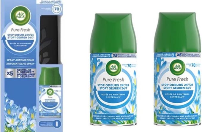 Air Wick Freshmatic Starterkit Antraciet Grijs - Pure Lentedauw + 2 Extra Navullingen