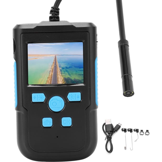 Endoscope Industriel 2MP Portable Écran HD 2,4 pouces Étanche Objectif 8mm Caméra d'Inspection 10m/32,8ft 2 Meters gray
