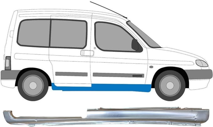 Volledige dorpel voor Peugeot Partner 1996-2008 / Rechts