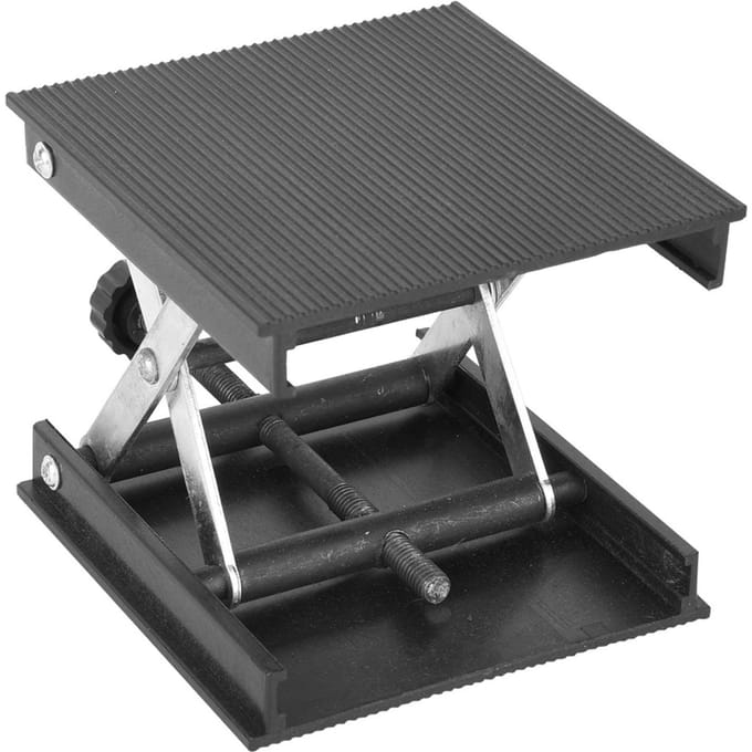 Support de plateforme élévatrice en plastique et support métallique pour niveau de laboratoire 90 x 90 mm gray