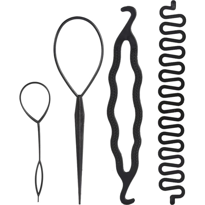 Nieuwe Dames Mode Haar Styling Clip Kapsel Maker Vlecht Tool DIY Accessoires(9 STuks) black