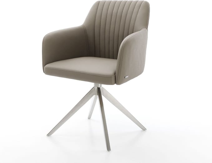 Gestoffeerde-stoel Greg-Flex kruisframe breed roestvrij staal echt leer mud pocketveer kern