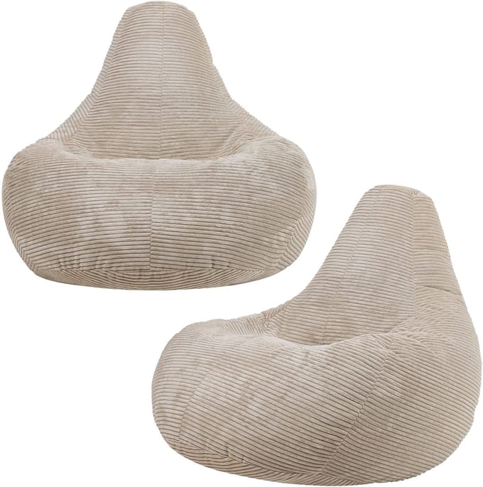 icon - Dalton Kinderzitzak Stoel - Set van 2 - Ribfluweel - Beige