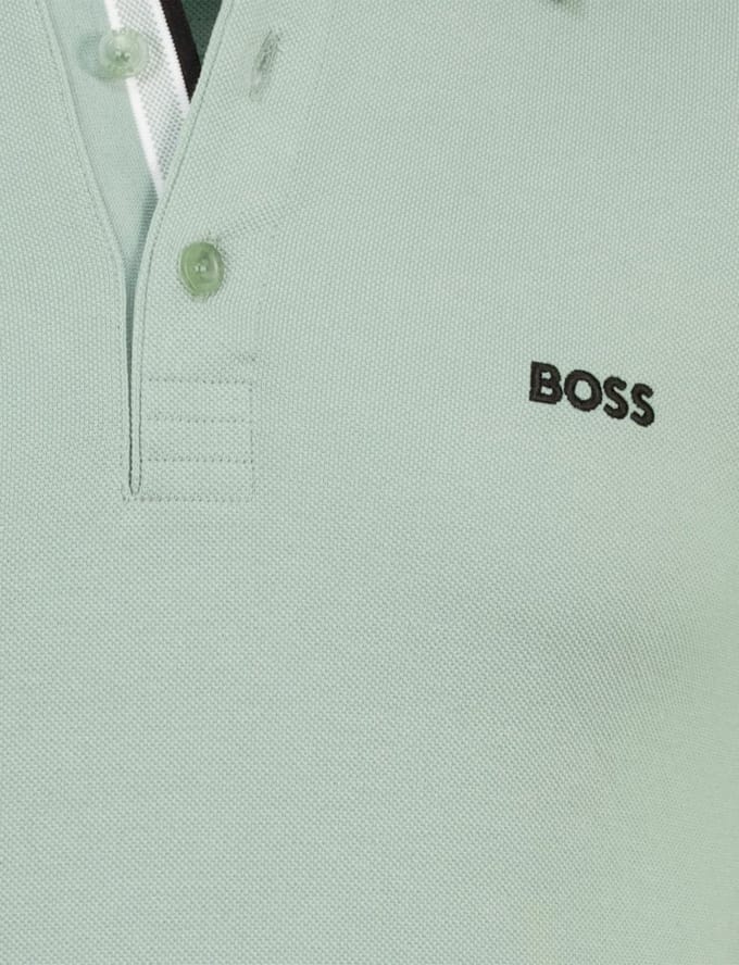 Poloshirt Boss Green paddy 3 knoops groen pique