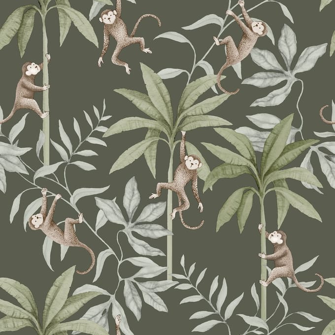 Boråstapeter Vliesbehang 6935 - Newbie2 - Dieren Groen - 53cm x 10.05m