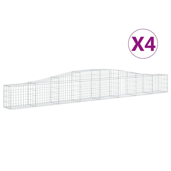 vidaXL Schanskorven 4 st gewelfd 400x30x40/60 cm ijzer