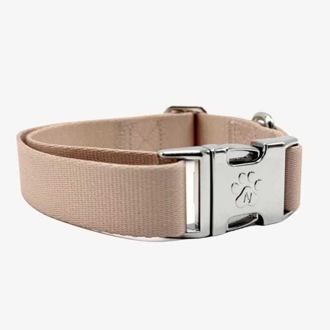 Solid - Zand / Beige - Halsband Hond - M- 36 / 52 cm
