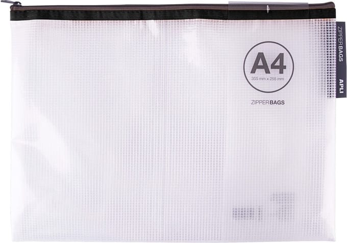 APLI - zipper bag A4 - 1 stuk