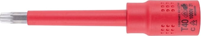 Wurth - VDE-dopsleutel, 3/8 inch, TX, lang - VDE 3/8 inch TX dopsleutel, lang x 1 st Soort aandrijving Binnenvierkant Aansluiting TX40