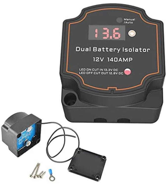 Slimme 12V 140A Accu Isolator met Digitaal Display - Handmatig/Automatisch VSR Relais voor UTV, Boot en Camper