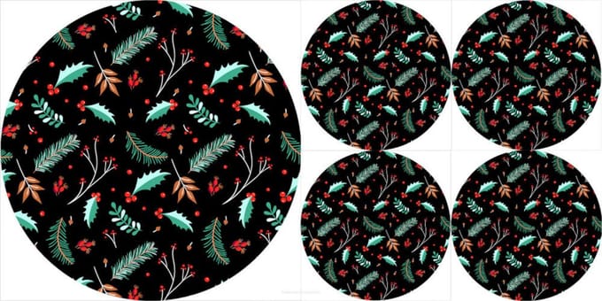 Bertoni - Set van placemats 4 stuk klein + 1 stuk groot