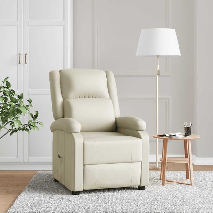 vidaXL - Fauteuil - verstelbaar - kunstleer - wit