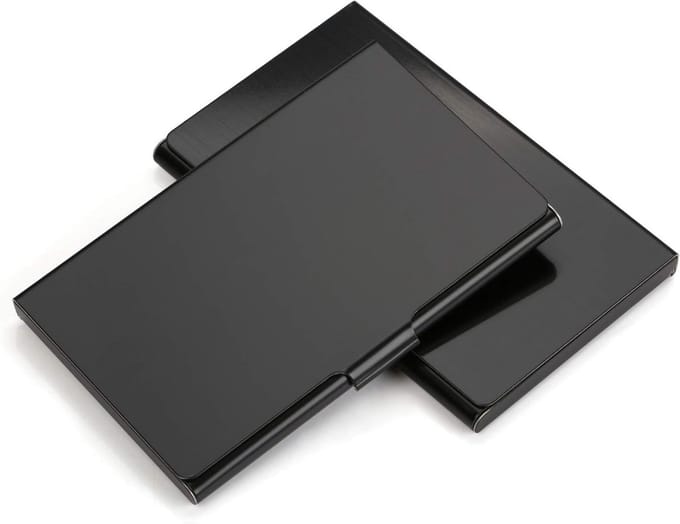 Stijlvolle RVS Visitekaartjeshouders - Set van 2 - Perfect voor Professionele Netwerken en Presentaties